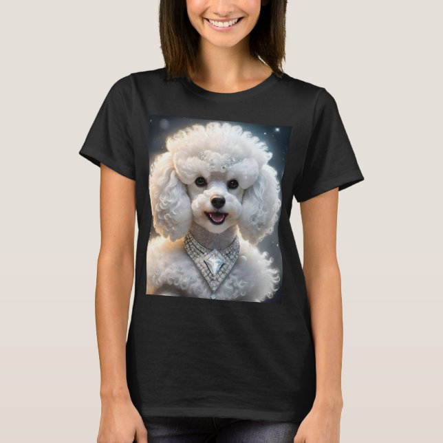 Rik Fluffy Pudel med diamantkolvar. T Shirt (Framsida)