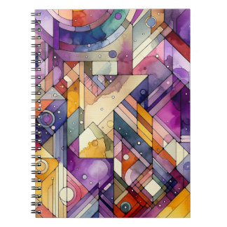 Rik Geometric Mosaic Stached Glass Watercolor Anteckningsbok