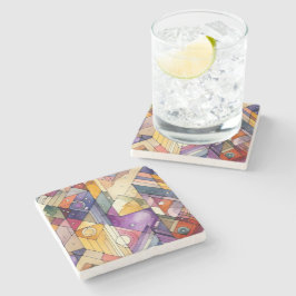 Rik Geometric Mosaic Stached Glass Watercolor Stenunderlägg