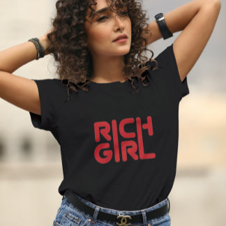 RIK GIRL fetstil Röd typografi T Shirt