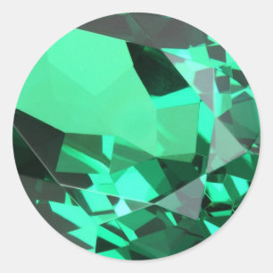 Rik grönt Emerald May födelsesten Runt Klistermärke