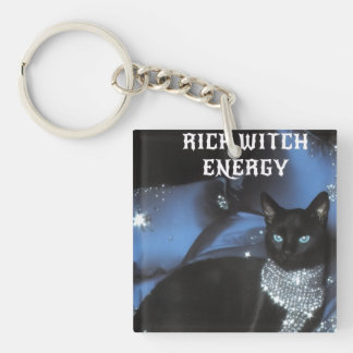Rik häxenergi Svart katt Häxig nyckelring present