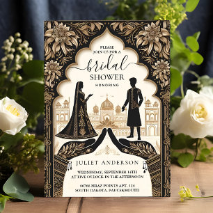 Rik Hindi Henna Mehndi Indian Stil Möhippa Inbjudningar