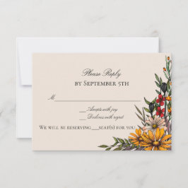 Rik höstblommor Svar/RSVP-kort Inbjudningar