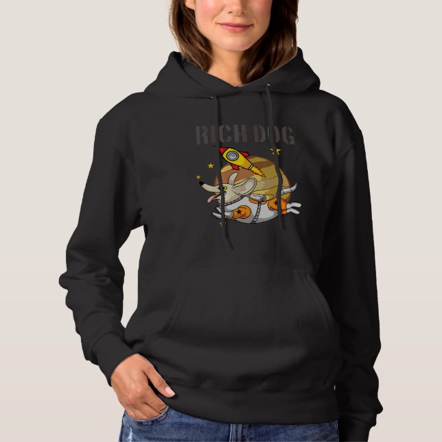 Rik Hund Planeter Astronaut Turist Rymdhund T Shirt (Framsida)