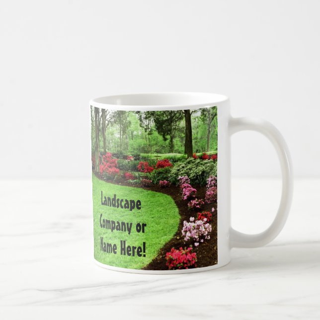 Rik landskap gräsmattaomsorgaffär kaffemugg (Höger)
