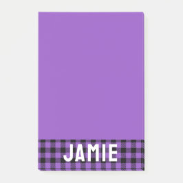 Rik Lavender Buffalo Check White Namn Post-it Block