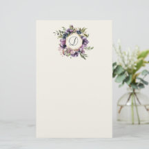 Rik Lila Blommigt Framework Monogram Stationery