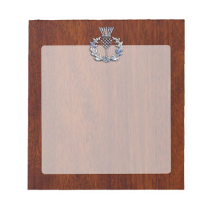 Rik Mahogany Wood Scottish Thistle Print Anteckningsblock