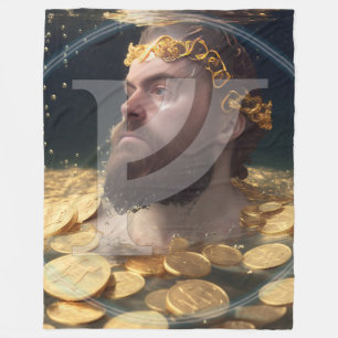 Rik Man Rune Fleece Blanket  Feoh Fehu Viking