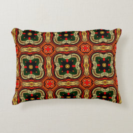Rik mönster röd,gult och beige Boho Prydnadskudde