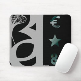 RIK Mousepad Trend Abstrakt Art Black White Grönt Musmatta