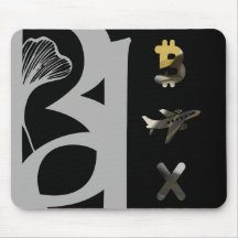 RIK Mousepad Trend Abstrakt Art Black White