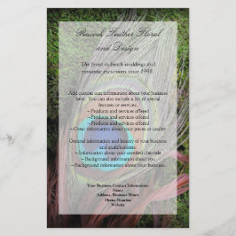 Rik Peacock Feather med Grönt Moss Flygblad