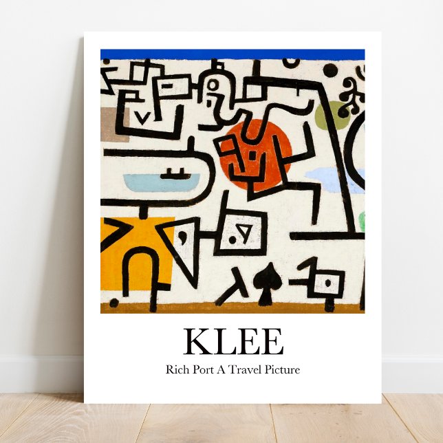 Rik Port A Travel Bild av Paul Klee Poster (Unleash Your Wanderlust: Klee's "Rich Port." Bold, Abstract Paradise! Museum-quality poster)