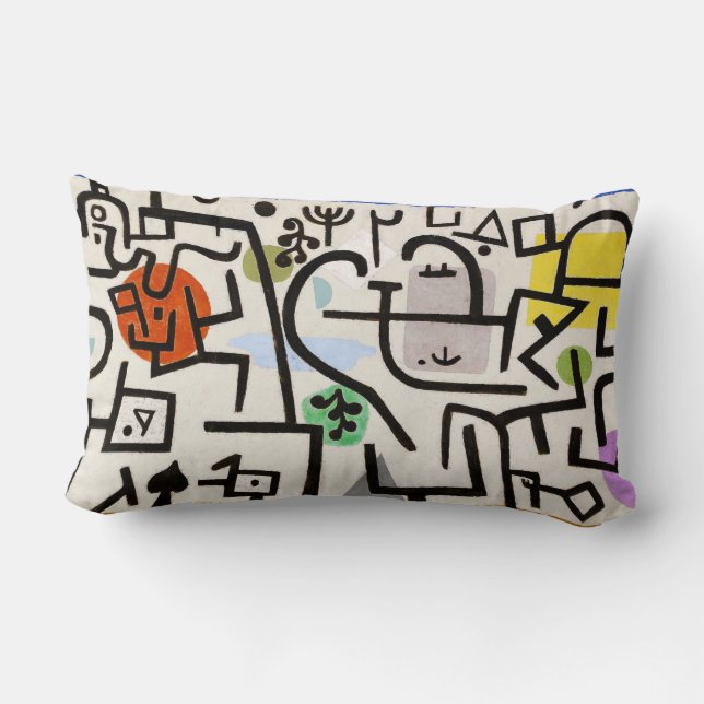 Rik Port (a trip bild, 1938) av Paul Klee Lumbarkudde (Baksida)