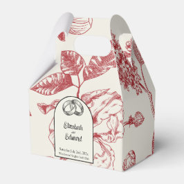 Rik Red Fransk Blommigt Toile Blommigt Presentaskar