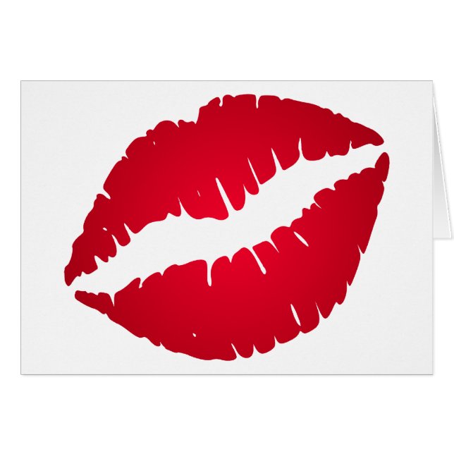 Rik Red Lipstick Hälsningskort (Framsidan Horizontal)