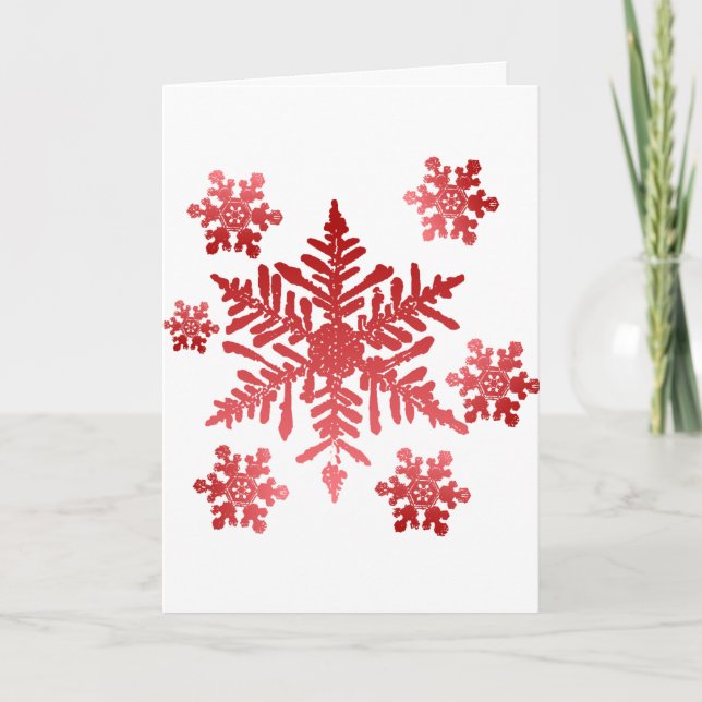 Rik Red Snöflingor jul Helgkort (Framsida)