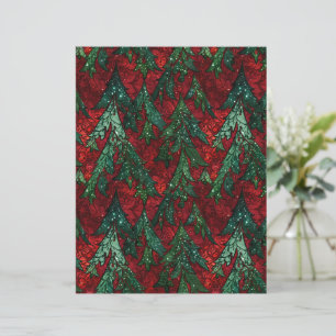 Rik röd och smaragdmosaik Julgran papper