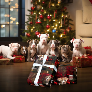 Rik: Röda Hundälskare vid jul Presentpapper