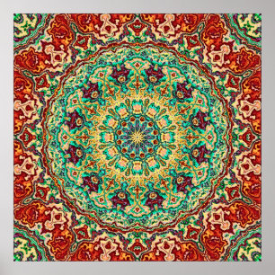 Rik röda Mandala Poster