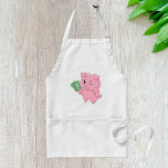 Rik Rosa Gris Förkläde<br><div class="desc">En rik rosa gris som har lite pengar. Den här designen ser ut att vara verkligen för dessa Apron</div>