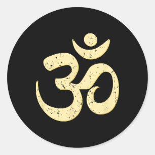 Rik sfär Om Omkar Aum-symbol Andlig Yoga Med Runt Klistermärke