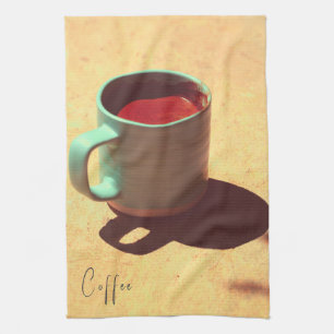 Rik skum av turkiska kaffe Mugg Kopp Kökshandduk