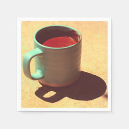 Rik skum av turkiska kaffe Mugg Kopp Pappersservett