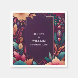 Rik Soft Teal Fall Gem Bold Jewel Tone Bröllop Pappersservett