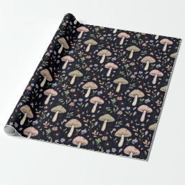 Rik svart mörk akademi Svamp Sömlöst mönster Presentpapper