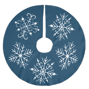 Rik Teal Snowflake Julgran Skirt Julgransmatta Borstad Polyester
