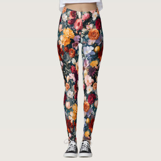 Rik trädgårdsblomsterbukett — Redaktionell färglag Leggings