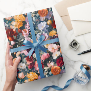 Rik trädgårdsblomsterbukett — Redaktionell färglag Presentpapper