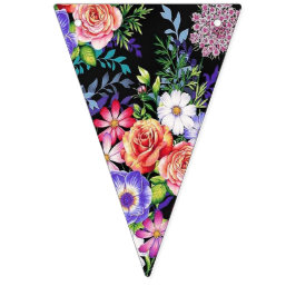 Rik Vintage Blommigt Bunting. Vimplar