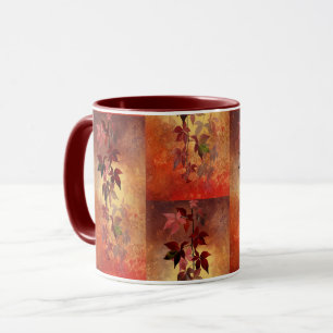 Rika Burgundy/hösten färgar & lämnar kaffemugge Mugg