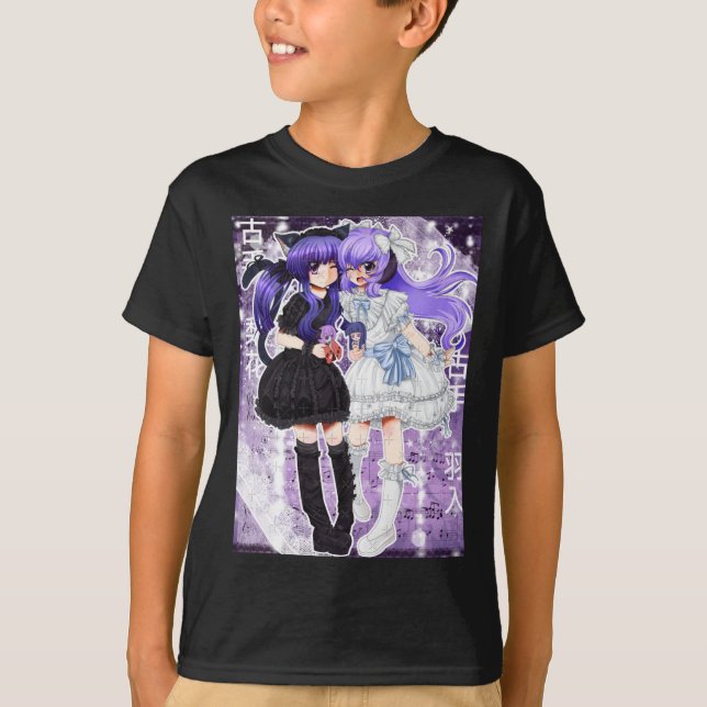 Rika Furude And Hanyuu Sticker  T Shirt (Framsida)