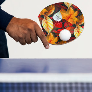 Rike av lövverk med lönnlöv i varma färger pingisracket