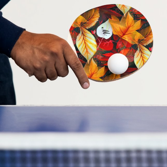 Rike av lövverk med lönnlöv i varma färger pingisracket (Insitu)