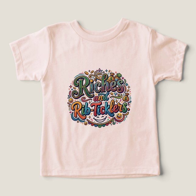 Rikedom och skrattretare – Rolig förmögenhetsinspi T Shirt (Design Framsida)