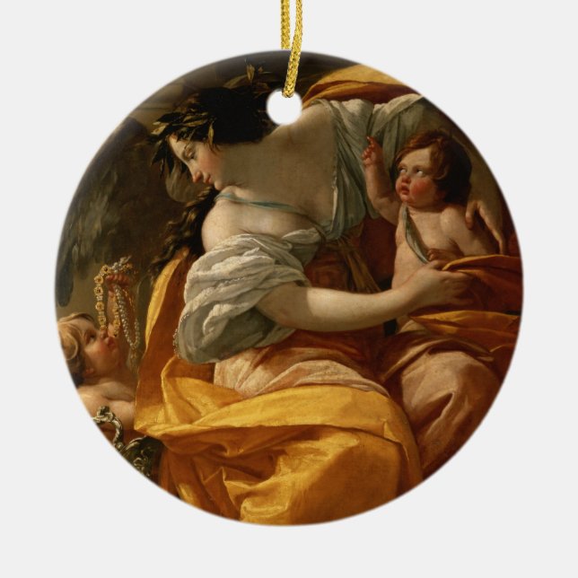 Rikedom (olja på kanfas) julgransprydnad keramik (Framsidan)