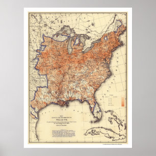 Rikedomfördelning USA 1872 Poster