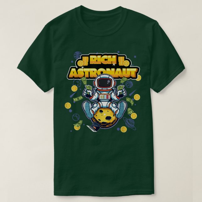 Riken Astronaut Money Måne Trading Bu T Shirt (Design framsida)