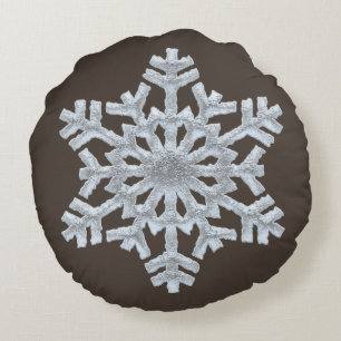 Riken Brown Nature God jul, fryst Rund Kudde