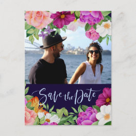 Riken Färgfulla Bouquets Foto Spara datum Inbjudan Vykort