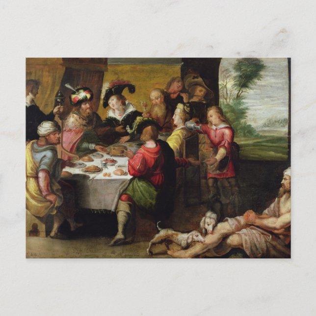 Rikens parable och Lazarus Vykort (Framsida)