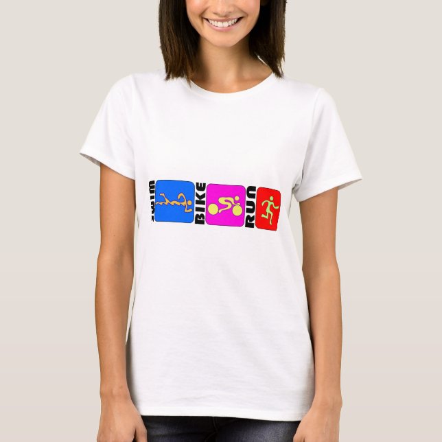 Riklig design för TRI för Triathlonsimmacykel FÄRG T Shirt (Framsida)