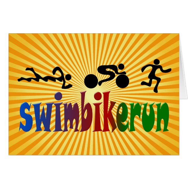 Riklig design för TRI för Triathlonsimmacykel Hälsningskort (Framsidan Horizontal)