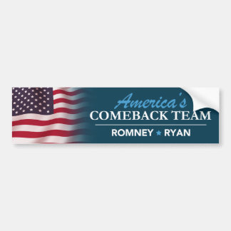 Riklig flagga för Romney Ryan Amerika återkomstlag Bildekal
